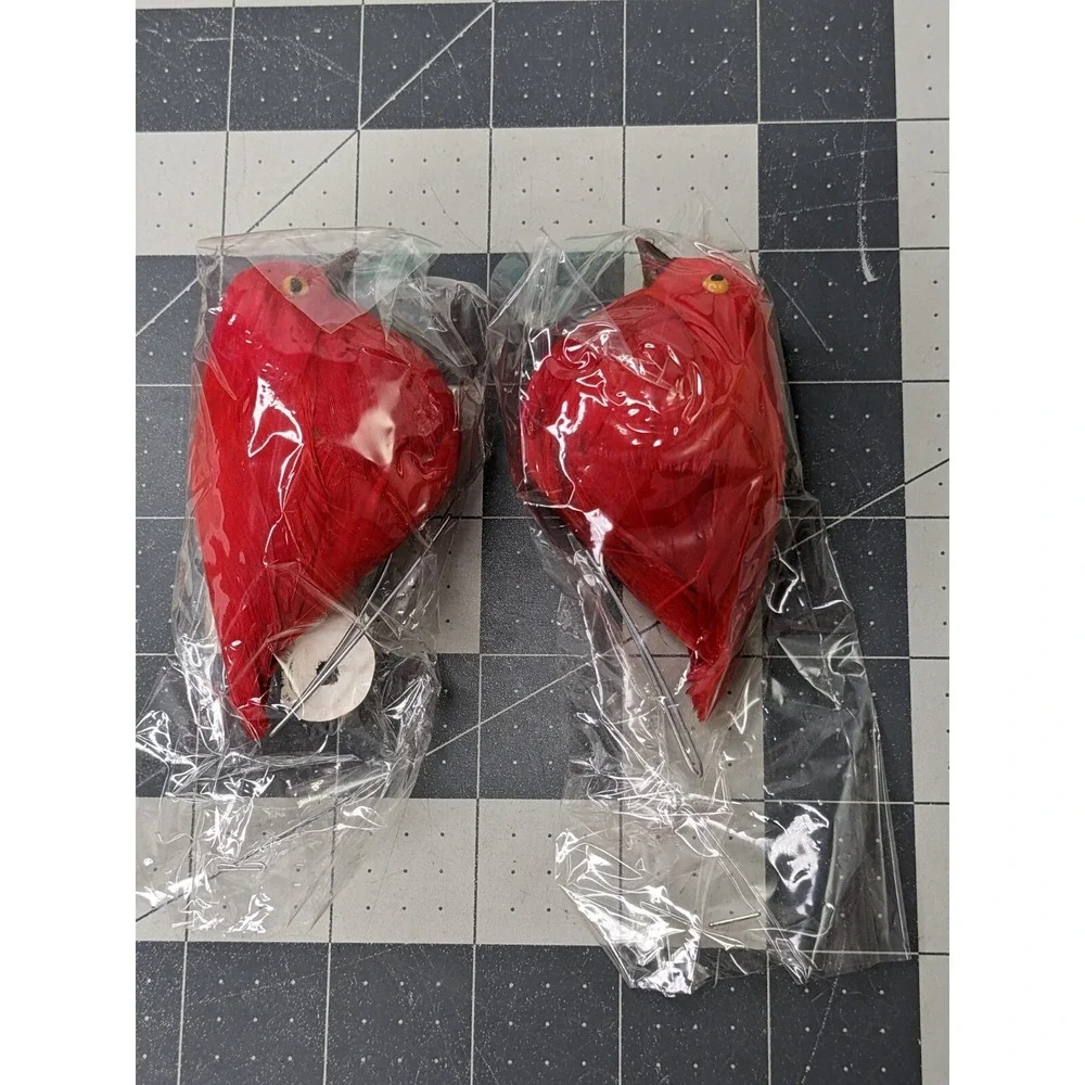Red Bird Ornament‎ Figure Lot and Cute Box